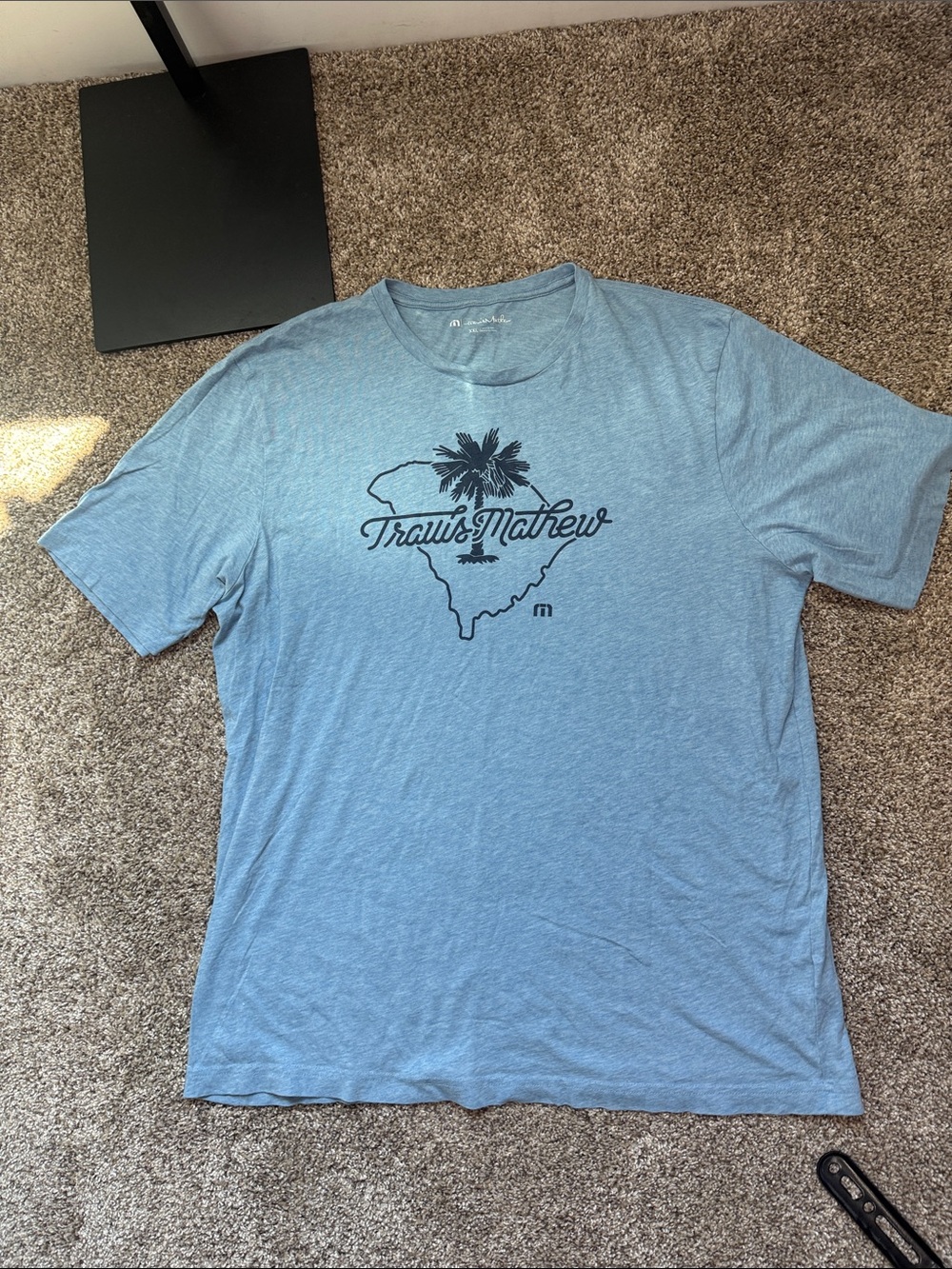 Travis Mathew Light Blue Palm Logo Short Sleeve Tee